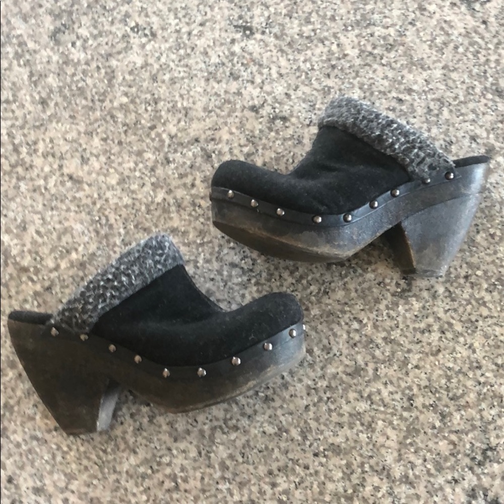 Big Buddha Heeled Felt Clogs